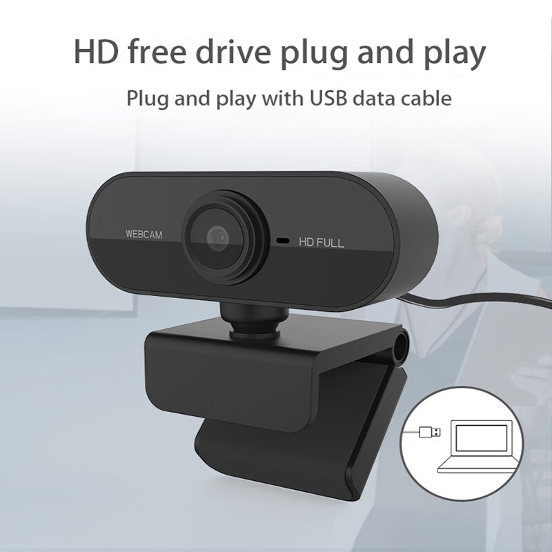 HD1080P Webcam USB Web Camera Cam Mini Computer Camera With Mic Flexible Rotatable For Online Education Video Recording Work