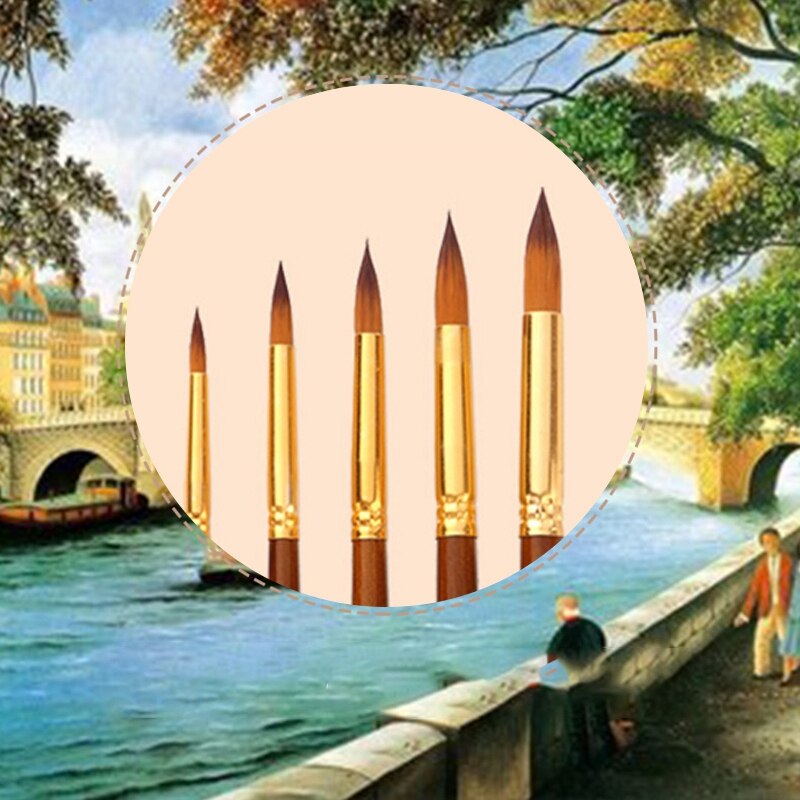 Nylon haar olieverf penselen set houten handvat aquarel acryl schilderkunst penselen voor kunstenaars schilders beginners