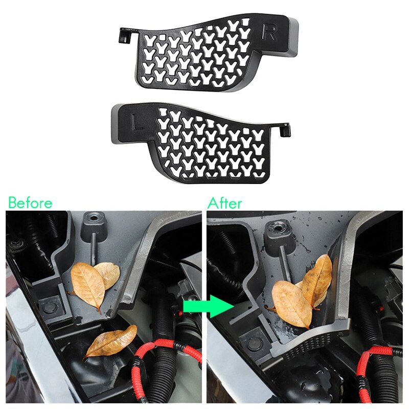 2Pcs Car Front Trunk Decoration Cover for Tesla Model Y Front Trunk Drainage Channels Anti-Blocking Cover: Default Title