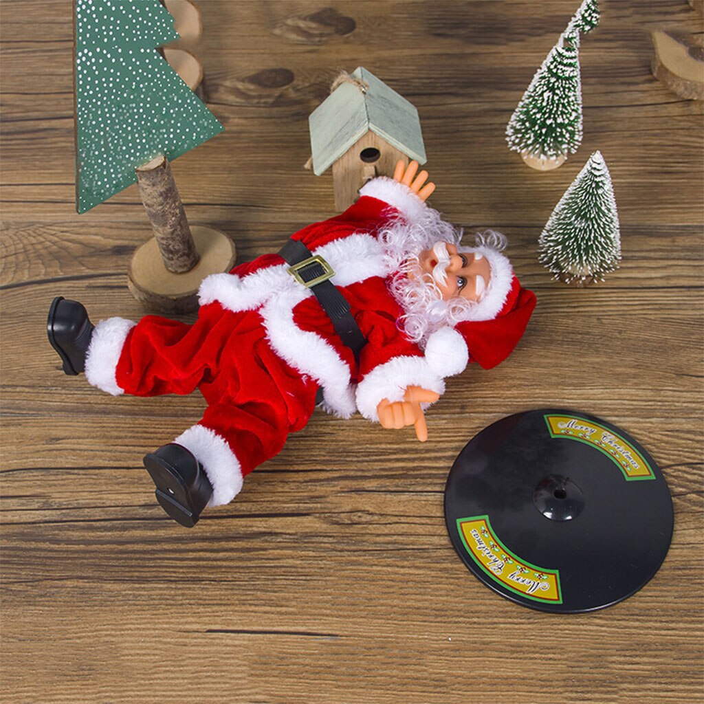 Muñeco de peluche de Papá Noel eléctrico de Navidad, muñeco de baile invertido, fácil de instalar