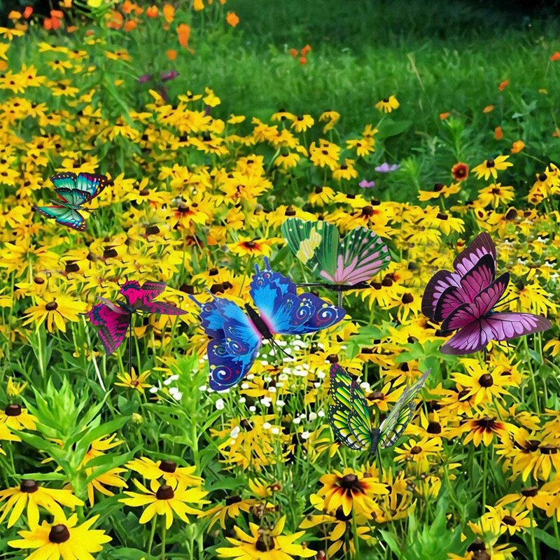 Beau-butterfly pæle , 50 stk 7cm have sommerfugle pæle indretning udendørs gårdhave gårdhave planter urtepotte forårshave