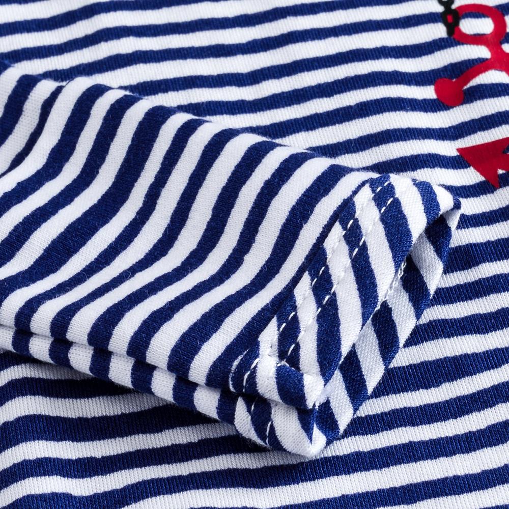 Listras azuis Menino Dorminhoco Romper Tecido De Bambu de Manga Longa Outono Sleepwear Listrado Mar Tema Do Bebê Menino Macacão Ropa Navidad