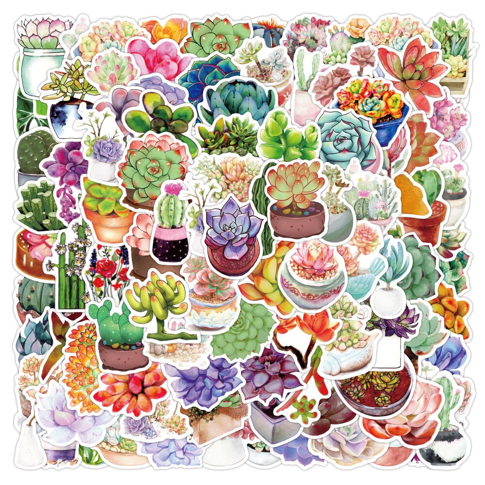10/30/50pcs Fleshy Plant Graffiti Sticker Notebook Skateboard Water Cup Suitcase Refrigerator Waterproof Sticker CustomWholesale