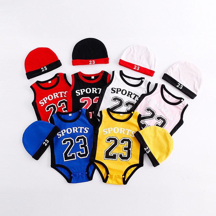 Traje de escalada de manga corta con capucha para bebé, 2 uds., baloncesto, Verano