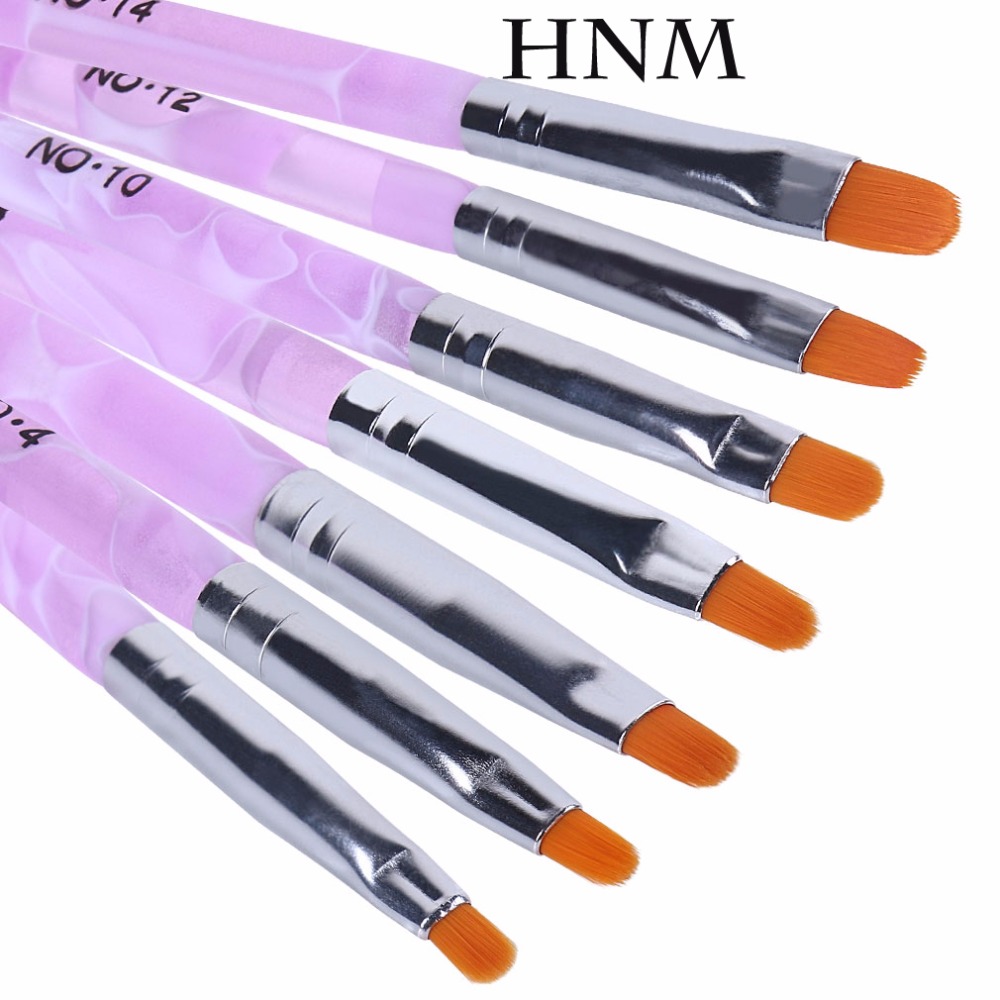 HNM 7 stks/partij Nail Art Brush Pennen Nail Penselen UV Gel Nail Polish Schilderen Tekenen Penselen set Manicure Gereedschap Set kit