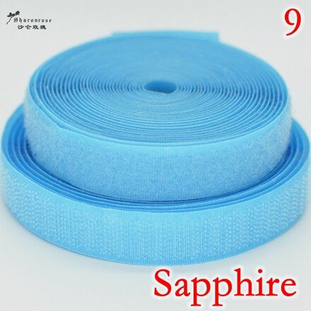 20mm 2 yards/lot kleurrijke zelfklevende klittenband naai-drukknoop naai-accessoires voor thuis kleding tas sh: 9 saffier