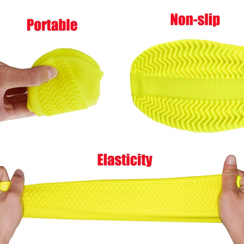 Balight copriscarpe riutilizzabili antipioggia copriscarpe lavabili in Silicone resistenti all&#39;usura stivali da pioggia impermeabili per bambini adulti