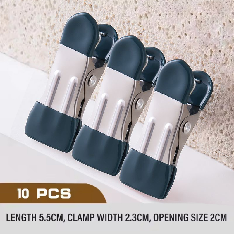 ​ Pinzas para colgar ropa portátiles, organizador de ropa para armario, pinzas para ropa de acero inoxidable, pinzas para ropa, percha para pantalones, 10 Uds.: orange