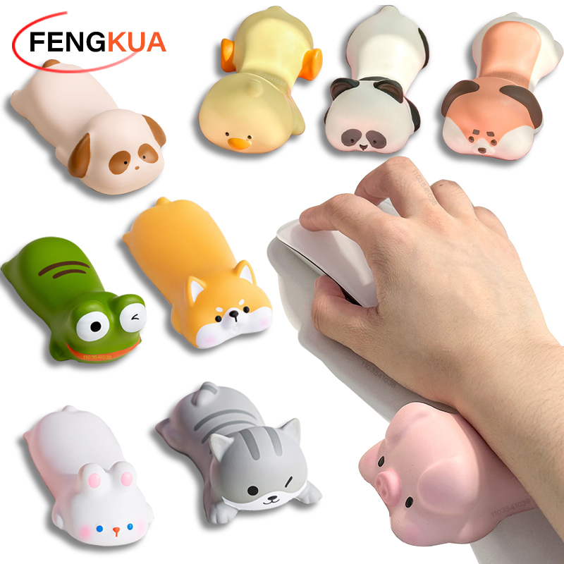 Cute Animal Wrist Rest Mouse Pad Support Ergonomics Memory Foam Desktop Computer Laptop Arm Rest Cat Dog Duck Panda Toys