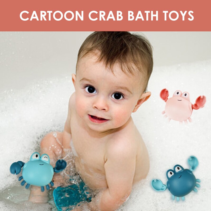 Cartoon Bath Toys Animal Crab Classic Baby Water Toy Infant Swim Wound-up Chain Clockwork Toy for Kids brinquedos NSV775