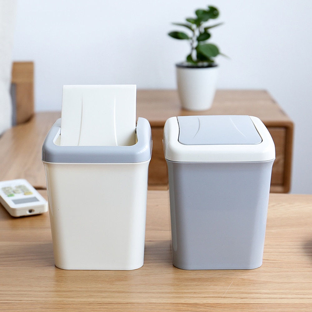 Mini Desktops waste bins Covered Kitchen Living Room Trash Can simple prullenbak keuken