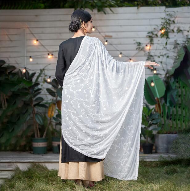 India Sari &#39;S Vrouw Mode Etnische Stijlen Dupattas Sari &#39;S Lente Zomer Klassieke Sjaal Comfortabele Sjaal