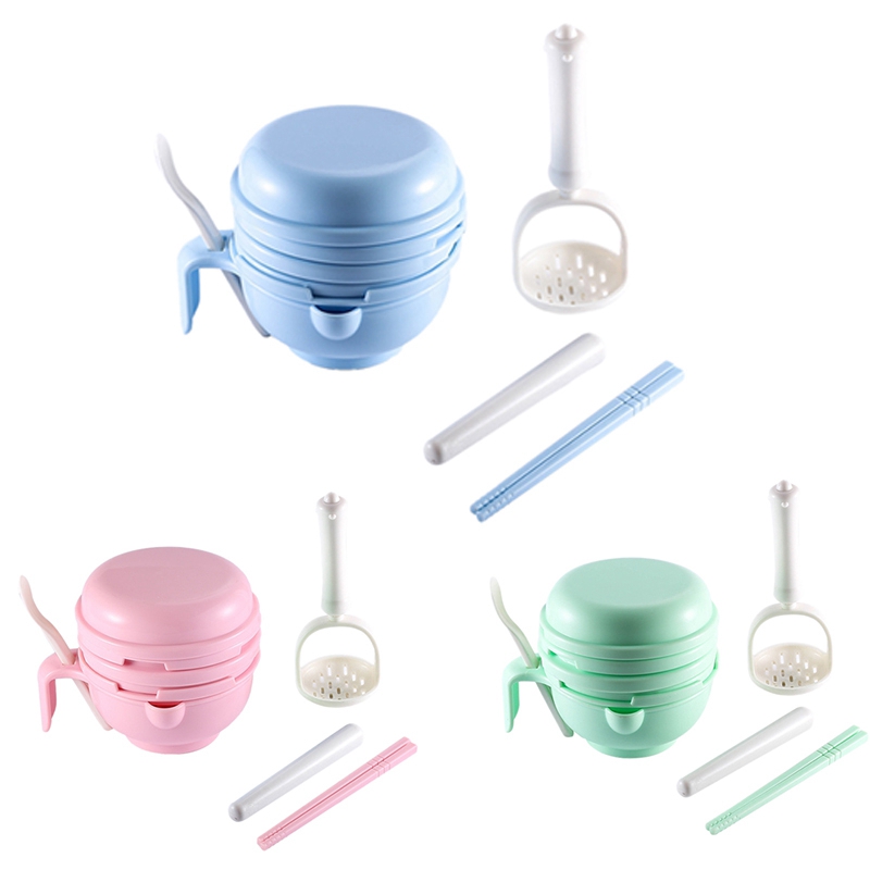 Food Grade PP Baby Complementary Feeding Set Grinding Safety Bowl Toddler Food Factory Smashing Tool