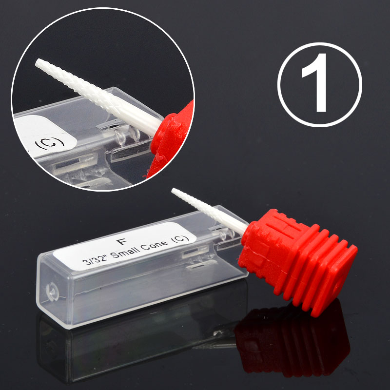 LCJ 7 tipos broca de clavo de cerámica de gama alta 3/32 "brocas rotativas para taladro de manicura eléctrica uña Accesorios