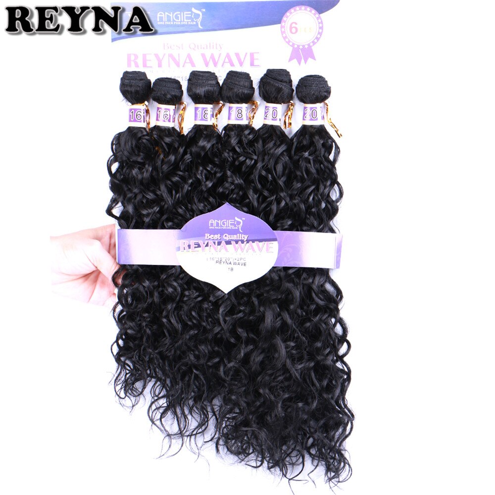 REYNA Water Wave synthetisch haar uitbreiding Hoge Temperatuur 6 stks/partij fiber haar bundels weave