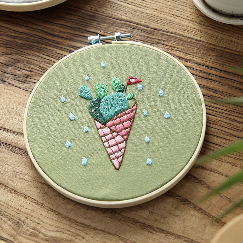 Enkel blomma växt gör det själv broderi kit tryckt blomma handarbete korsstygn set med båggunga konst handarbete hantverk heminredning: 2