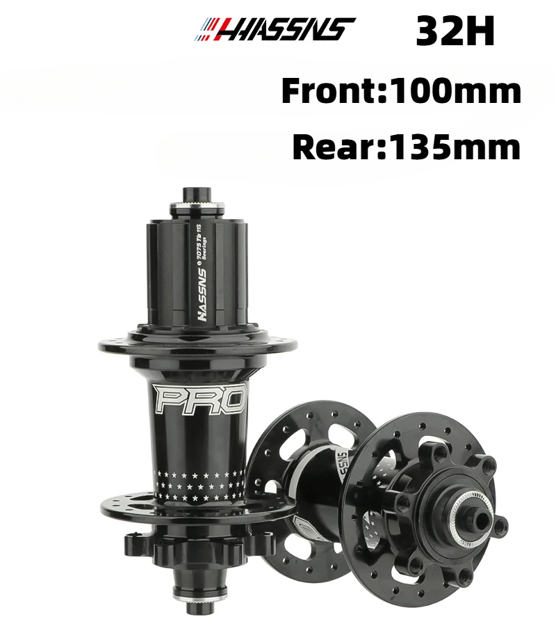 Hassns pro7 32h cubo traseiro de liberação rápida 32 furos freehub mtb quatro palin 7-12 velocidades cubo barulhento bicicleta seis pawl três dentes hubs