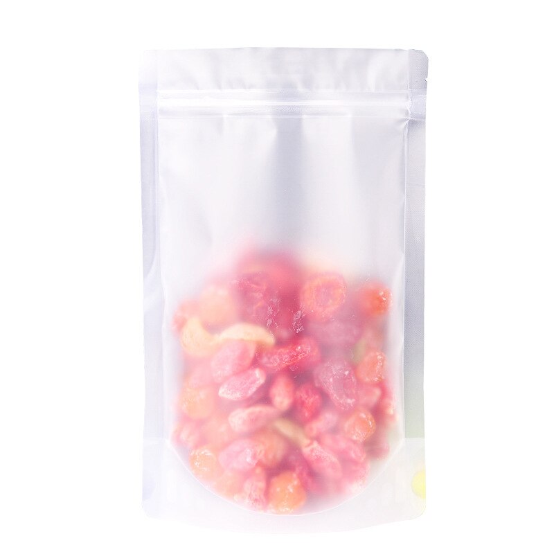 50Pcs Transparant Frosted Zelfdragende Verzegelde Plastic Zakken Frosted Zelfdichtende Pe Gedroogd Fruit Rijst Verzegelde Plastic voedsel Zak