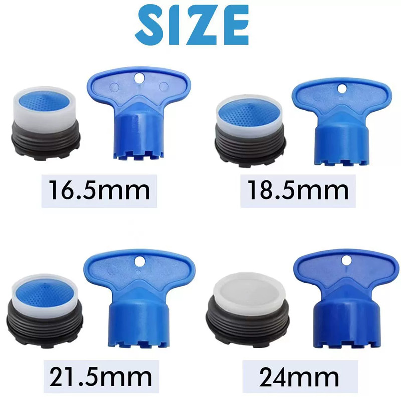 Faucet Aerator Replacement for Cache Aerators and Faucet Aerator Key Removal Tool Tap Aerators Flow Restrictor 16.5-24mm