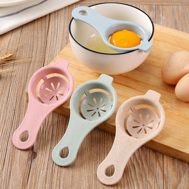 1pc proteiner æggeblomme separator flere farver hvede halm æggeblomme adskillelse plast sigte bageværktøj køkken madlavning gadget