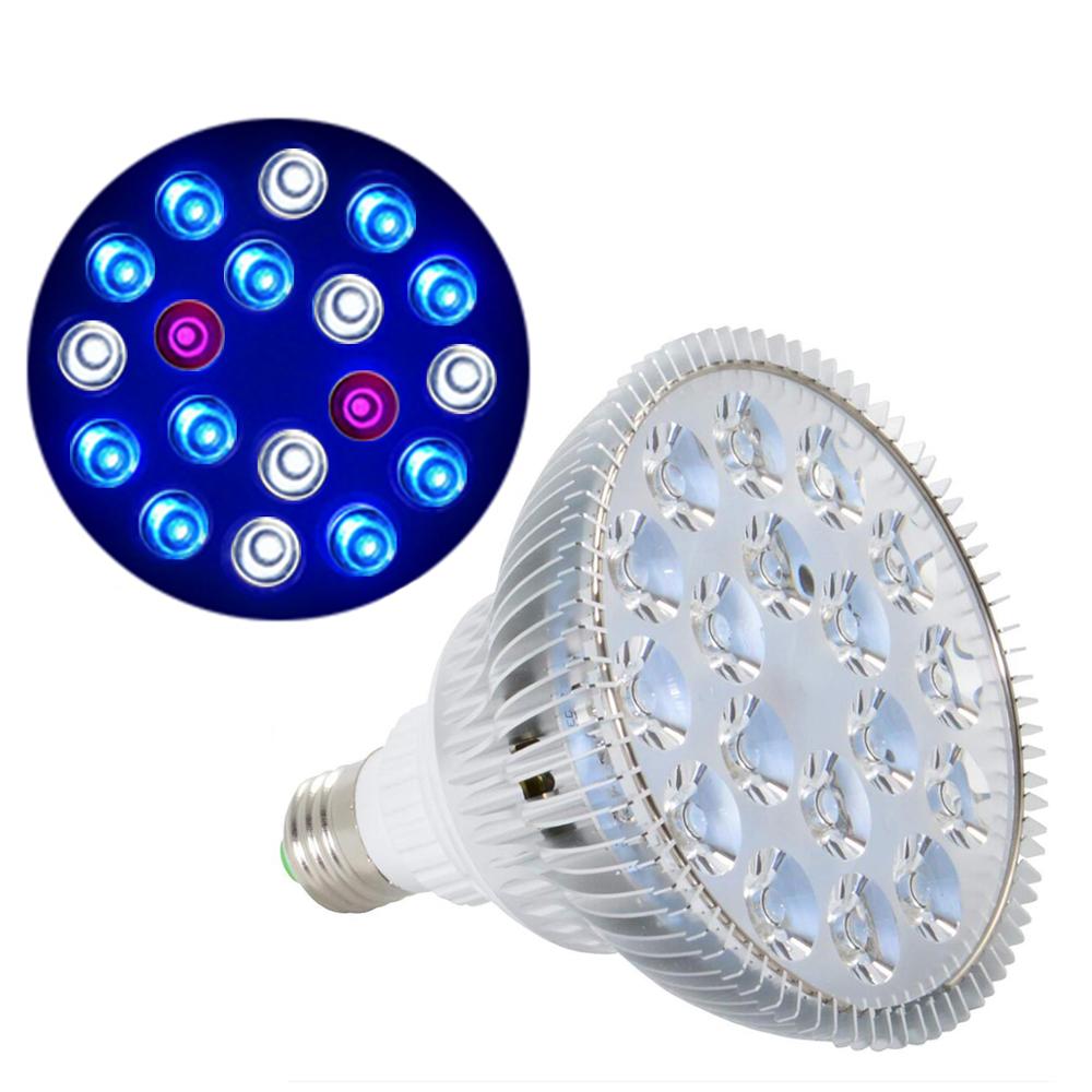 54w led kæledyr belysning akvarium lampe led akvarie lys plante pære til saltvand marine koralrev sump alger uv ir rød blå: 10 blå 6 hvide 2uv