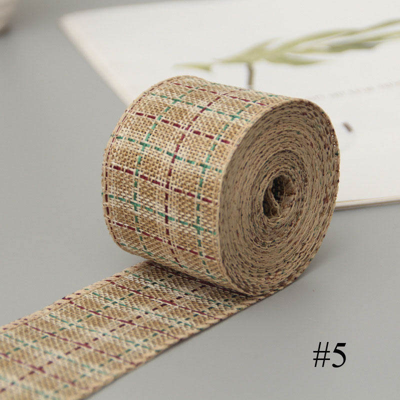 Checkered Wired Edge Ribbons 6m British Style Buffalo Plaid Gingham Roll DIY Embroidery Decoration for Sewing Wrapping TUE88: 5