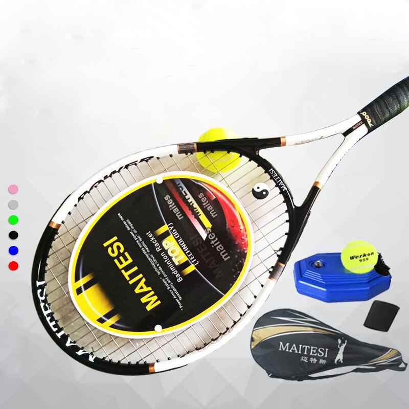 Tennisracket Carbon Tennisrackets Met Tenis Tas Grip Mannen Vrouwen Training Beginners Padel Raqueta Raquete