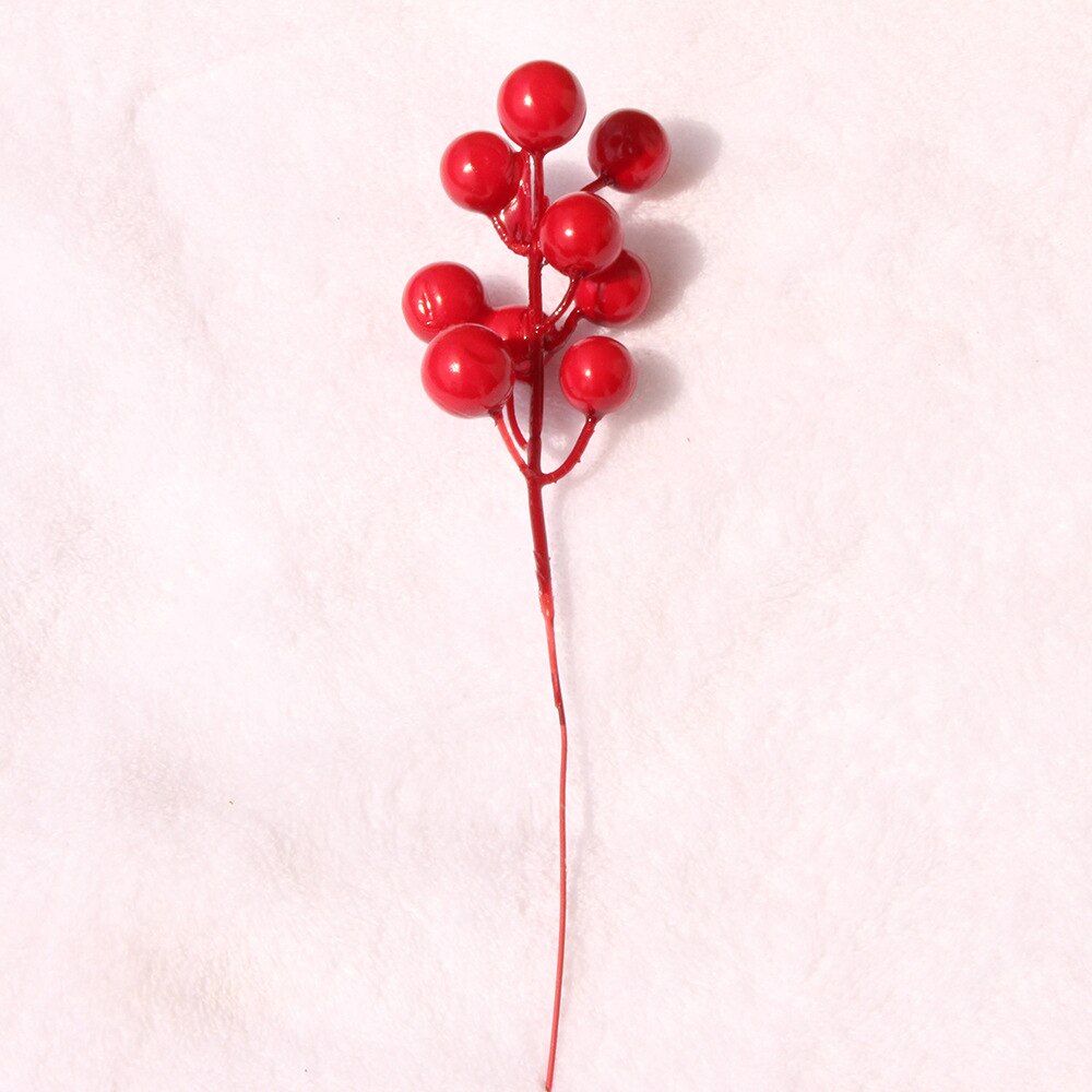 1Branche Flower Branch with 4 7 14 pcs Simulation Red Berry Christmas Decorations Home Decor DIY Accessories: 7pcs Red Berry