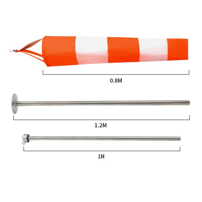 Bolsa de calcetín de viento de aviación para exteriores, cinta reflectante para medir el viento, cometa de juguete
