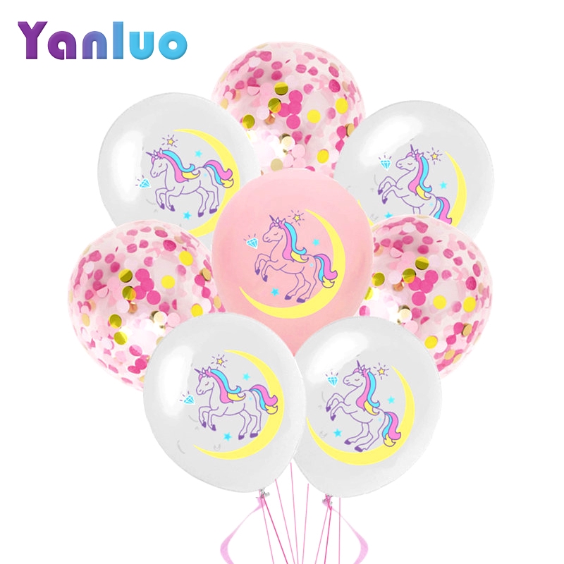 Set van 10 stuks 12 inch eenhoorn confetti ballonnen voor verjaardagsfeestjes, bruiloften, babyshowers en gender reveal eenhoorn feestbenodigdheden.