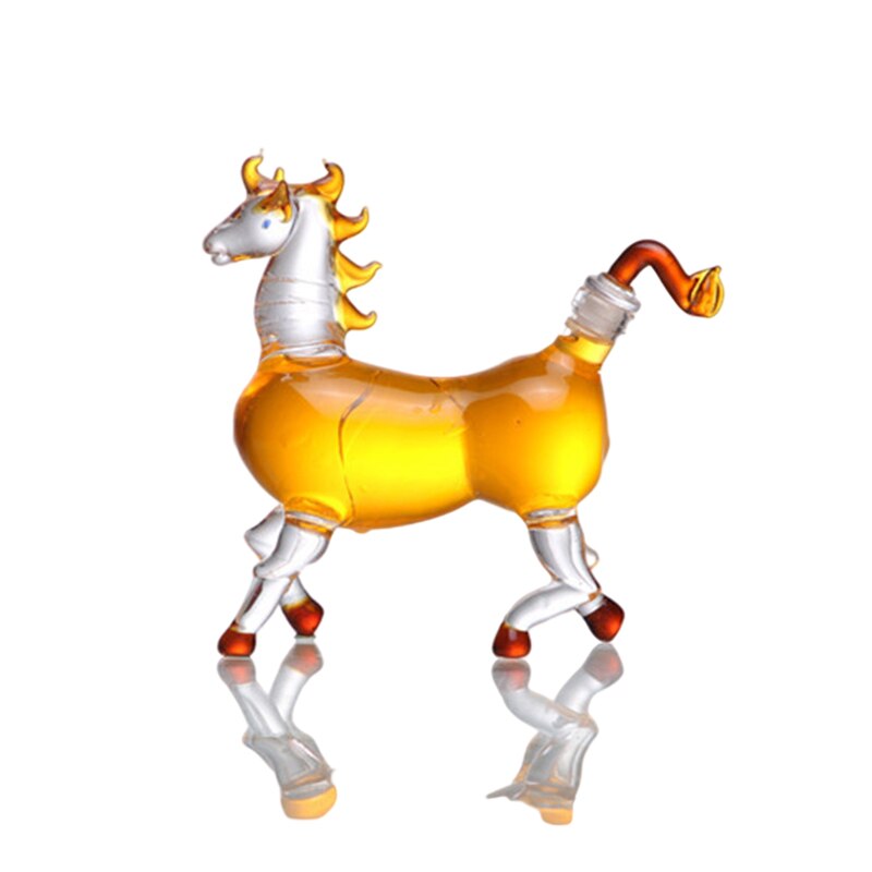 12 style animal shaped novelty wine bottle lead-free glass barware men whiskey decanter for Liquor Scotch Bourbon: Horse