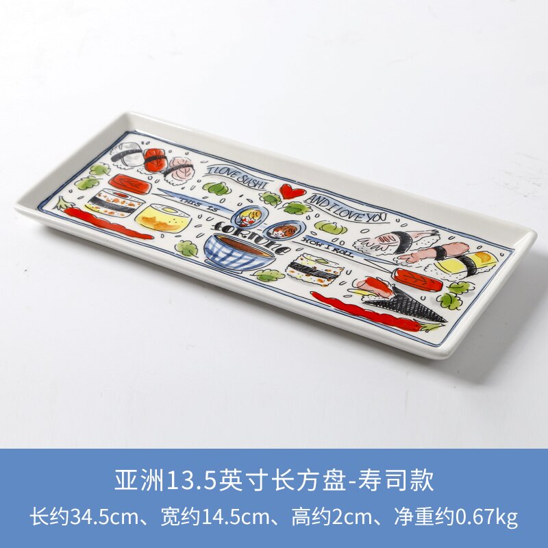 Chinese Kettle Ceramic Large Single Teapot Kung Fu Tea Set Afternoon Tea Home Japanese Style Cute Tea Making Tea Brewing Pot: Long Plate Sushi