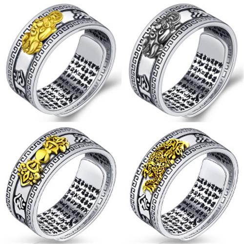 Pixiu Ring Charme Bringen Glück Reichtum Chinesische Feng Shui Tier Schatz Amulett Offene Einstellbare Buddha Ringe Schmuck Weibliche Männer