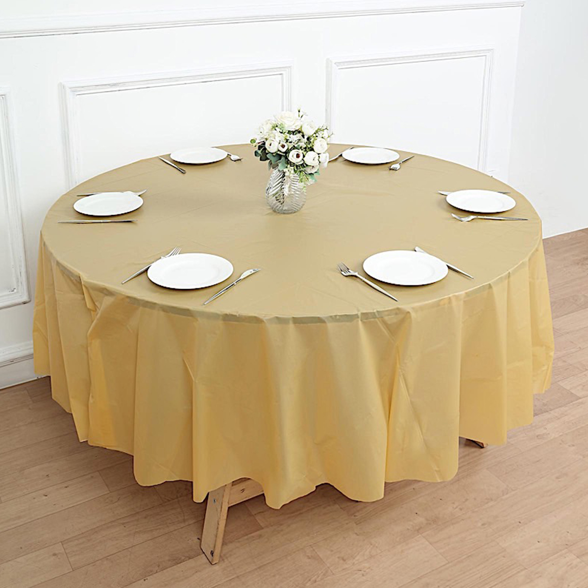 Einfarbige Einweg-Tischdecke, runde Tischdecke, nordische Tischdecke für Zuhause, Hochzeit, Geburtstag, Weihnachten, Party-Dekoration