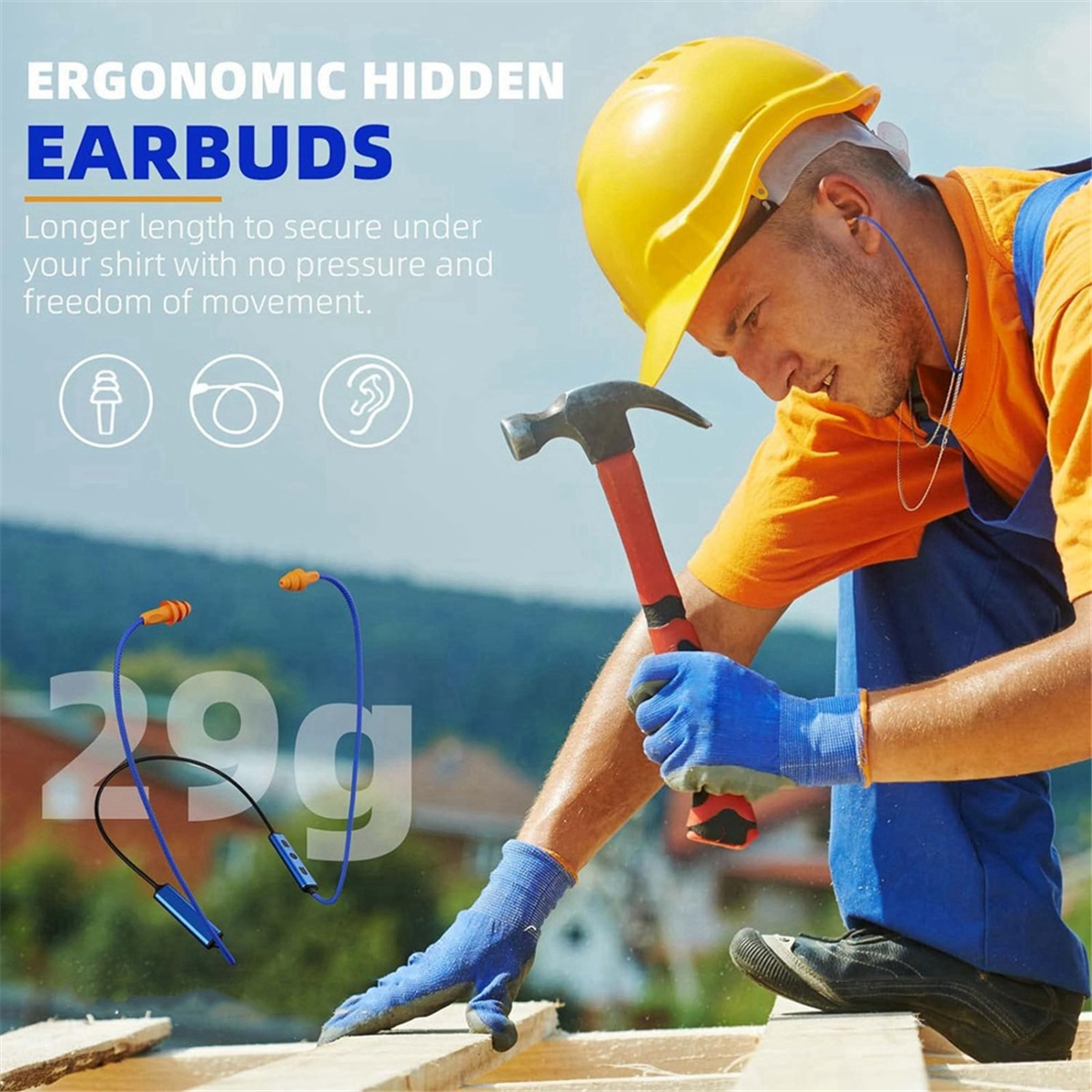 Oordopjes Bluetooth Headset Voor Werk, Gehoorbescherming, Geschikt Voor Bouwplaats En Lawaaierige Omgevingen
