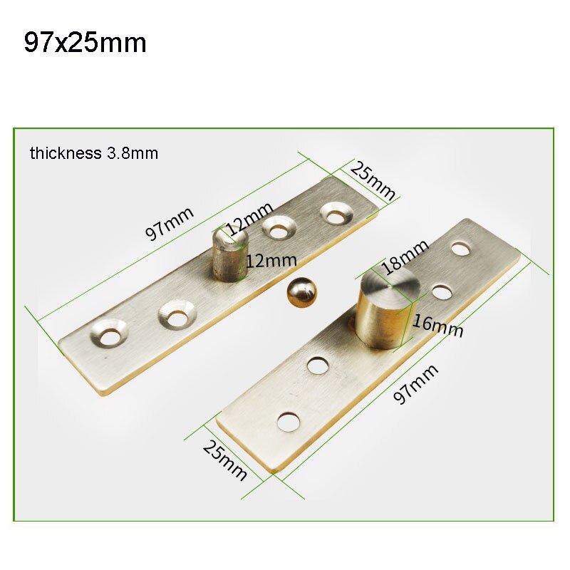 1Stck 360 ° Edelstahl Scharniere Drehtür Drehkreuz Scharnier Positionierung sterben Tür Welle Versteckte Scharnier hoch Und Unten welle: 97x25mm