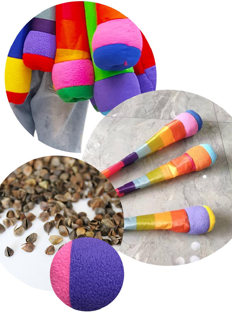 Hand Werfen Band Regenbogen Meteor Ball Sandsäcke Sitzsack freundlicher Spiele Ich bin Freien freundlicher Spielzeug Jungen Mädchen Jahre Enfantsports Spielzeug