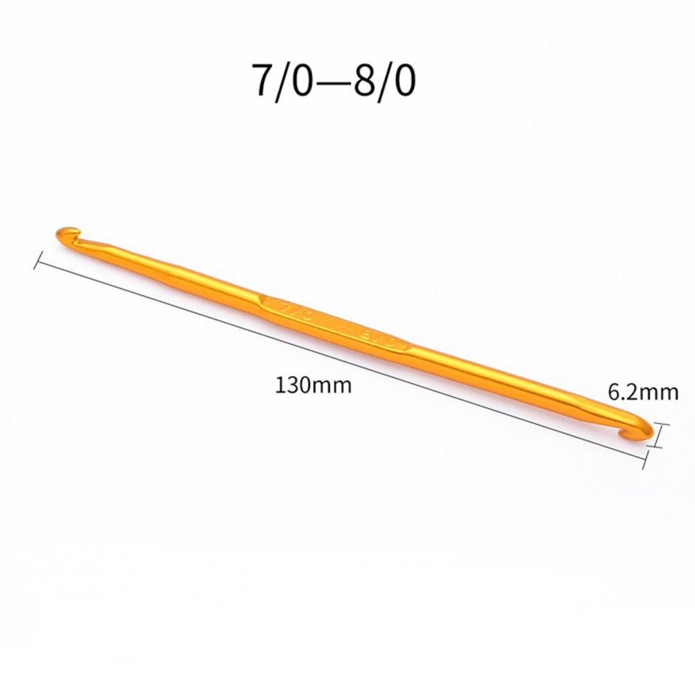 Ganchos de ganchillo de doble extremo, agujas de ganchillo doradas, agujas de tejer para suéter, tejido artesanal, herramienta de ganchillo hecha a mano, 1 piezas: Naranja