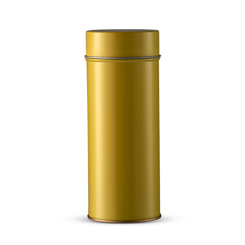 Tinplate Cans Metal Tea Cans Sealed Solid Color Simple Tea Boxes: yellow
