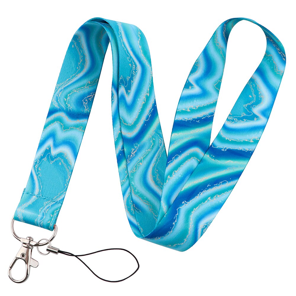 CB1214 Marmer Patroon Neck Strap Lanyard Voor Sleutelhanger Id-kaart Telefoon Strap Touw Usb Badge Houder Diy Lariat Lanyard opknoping Touw