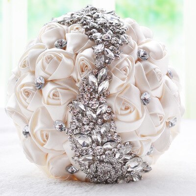 Rose Goud Rose Bruiloft Bloemen Bruidsboeketten Sparkly Luxe Diamond Crystal Voor Bruid Ramos De Novia: B4