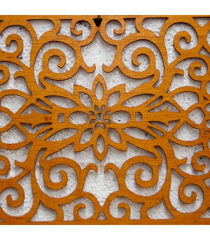 Celosía Madera - Cenefa Floral - 60 x 30 cm