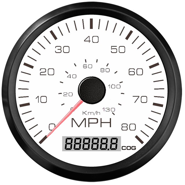 85Mm Gps Snelheidsmeter Gauge 60 Mph 90 Km/h Totale Kilometerstand Kilometerteller Voor Motorfiets 12V 24V Rood Geel backlight: 80M WN