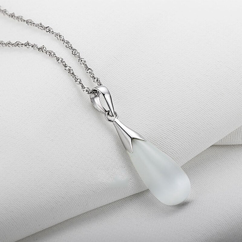 Jewelry Cat-Eye Water Necklaces Pendant Natural Opal Moonstone Necklaces Pendant for Women