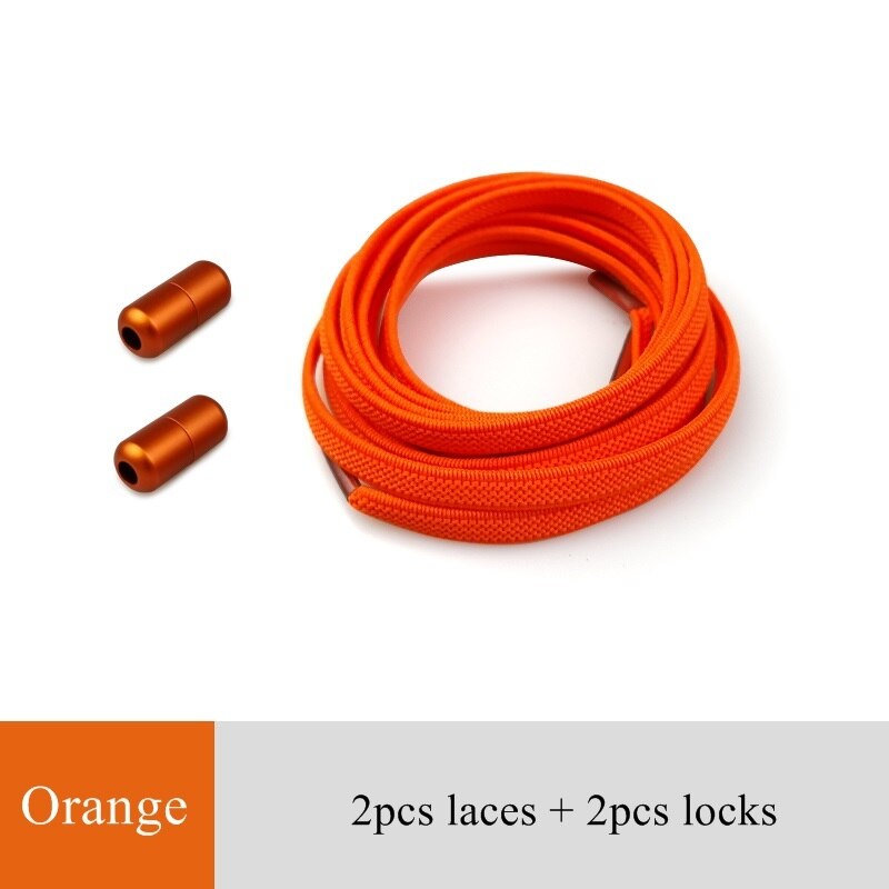 1 Paar Geen Tie Schoenveters Multicolour Elastische Schoenveters Voor Kinderen En Volwassen Sneakers Schoenveter Quick Lui Veters 21 Kleur shoestrings: orange