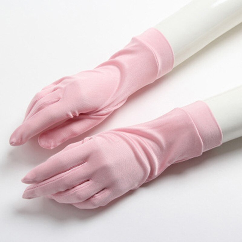 100% natürliche Seide handschuhe Weiblichen Sommer Dünne UV Sonnencreme Atmungsaktive Schlaf Feuchtigkeits Elastischen Touch Bildschirm Fahren Handschuhe L36L: A60 Pink