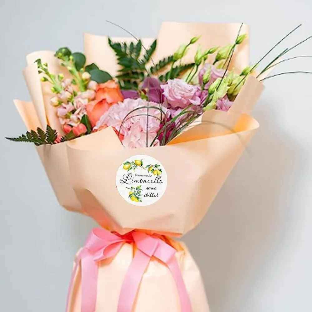 Bedankt stickerlabels Limoncello cirkelstickers 60 stuks cirkelstickers 2 "zelfklevende handige feestcirkelstickers