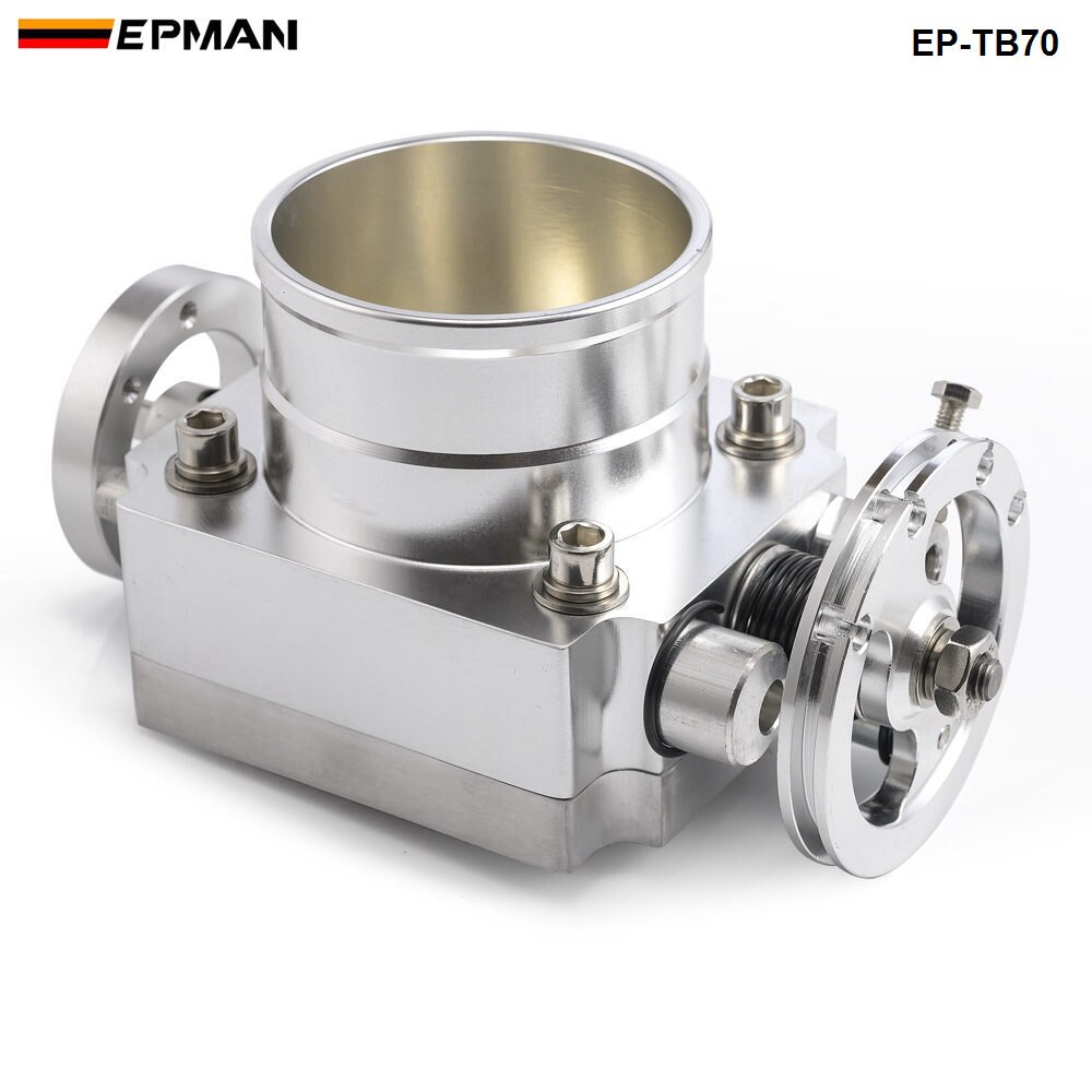 Universal Upgrade Aluminum Blue 70MM Throttle Body Intake Manifold MK1 MK2 MK3 EP-TB70