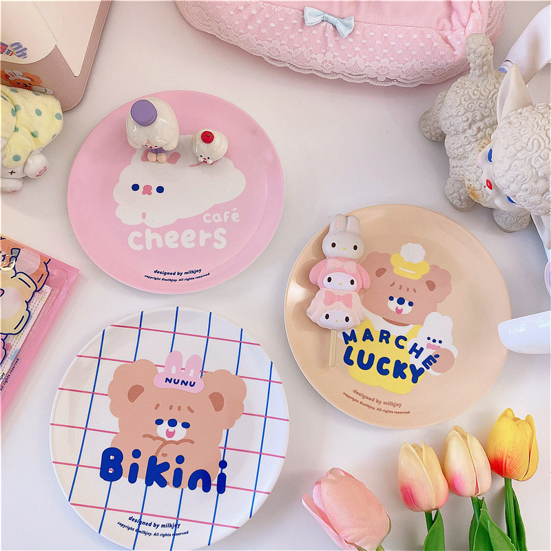 Cartoon Cute Dish Bear Rabbit Plate Bowl Cake Display Dish Small Dish Snacks/Nuts/Desserts Plate