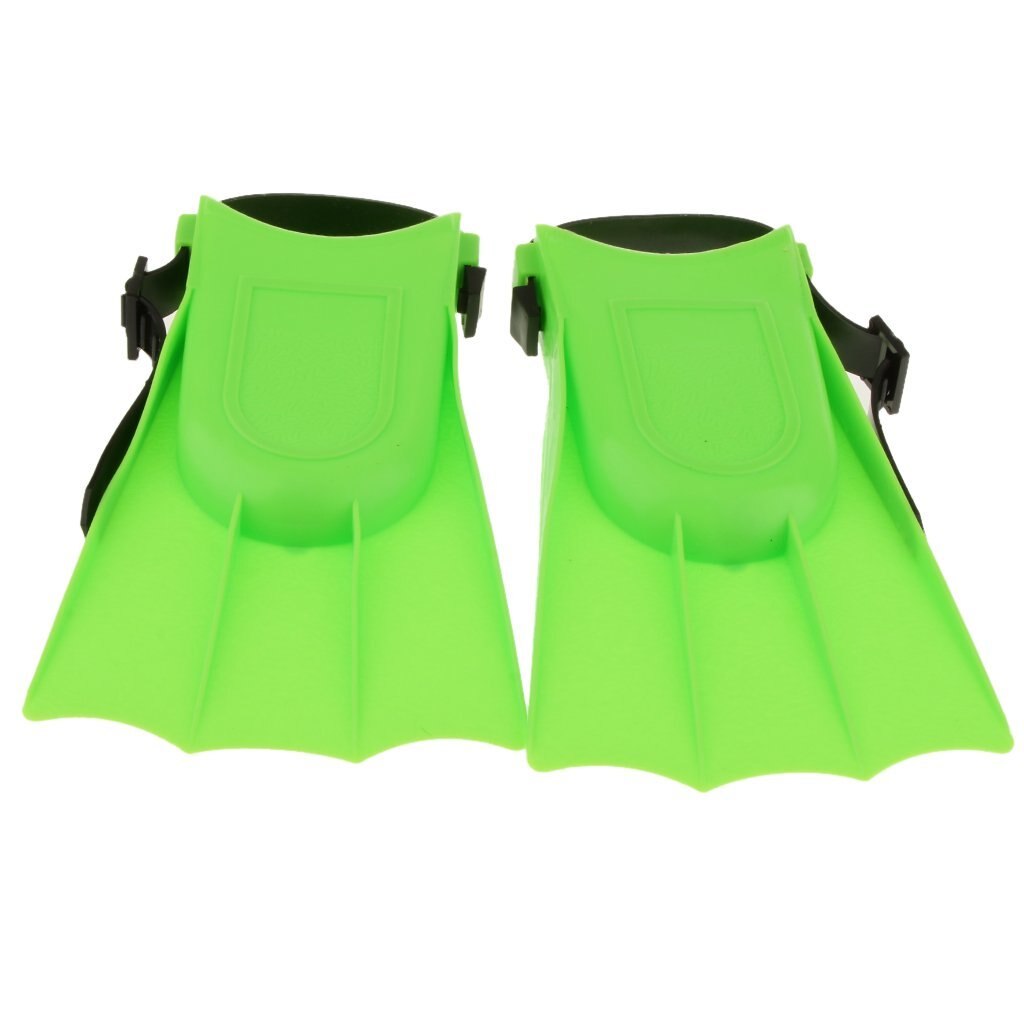 Aletas de natación con aletas ajustables para niños, para buceo, Verde